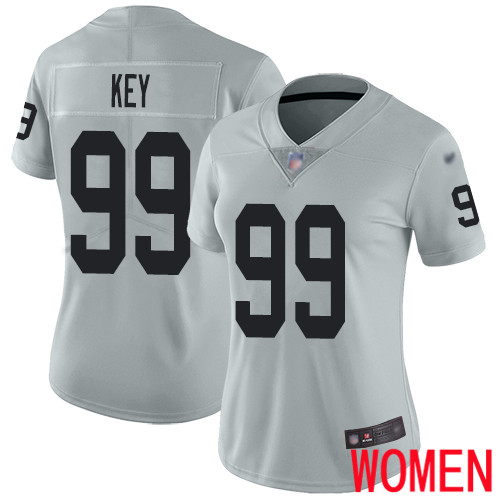 Oakland Raiders Limited Silver Women Arden Key Jersey NFL Football #99 Inverted Legend Jersey->women nfl jersey->Women Jersey
